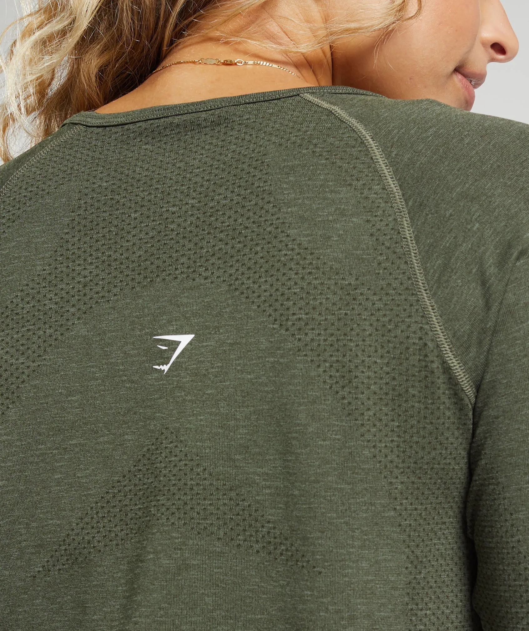 Gymshark Vital Light Long Sleeve Top - Base Green Marl sold by Gymshark product image thumbnail 5