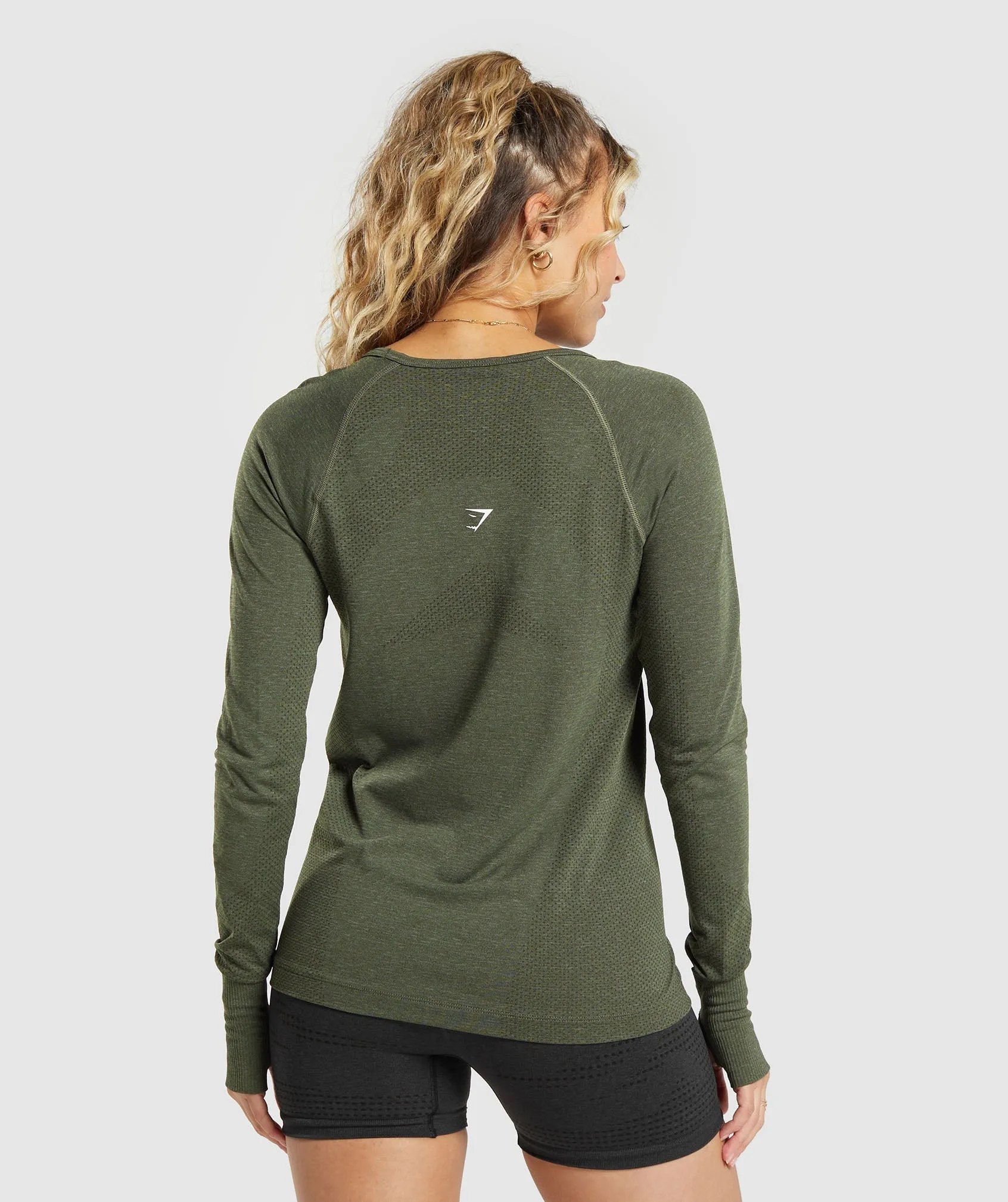 Gymshark Vital Light Long Sleeve Top - Base Green Marl sold by Gymshark product image thumbnail 2