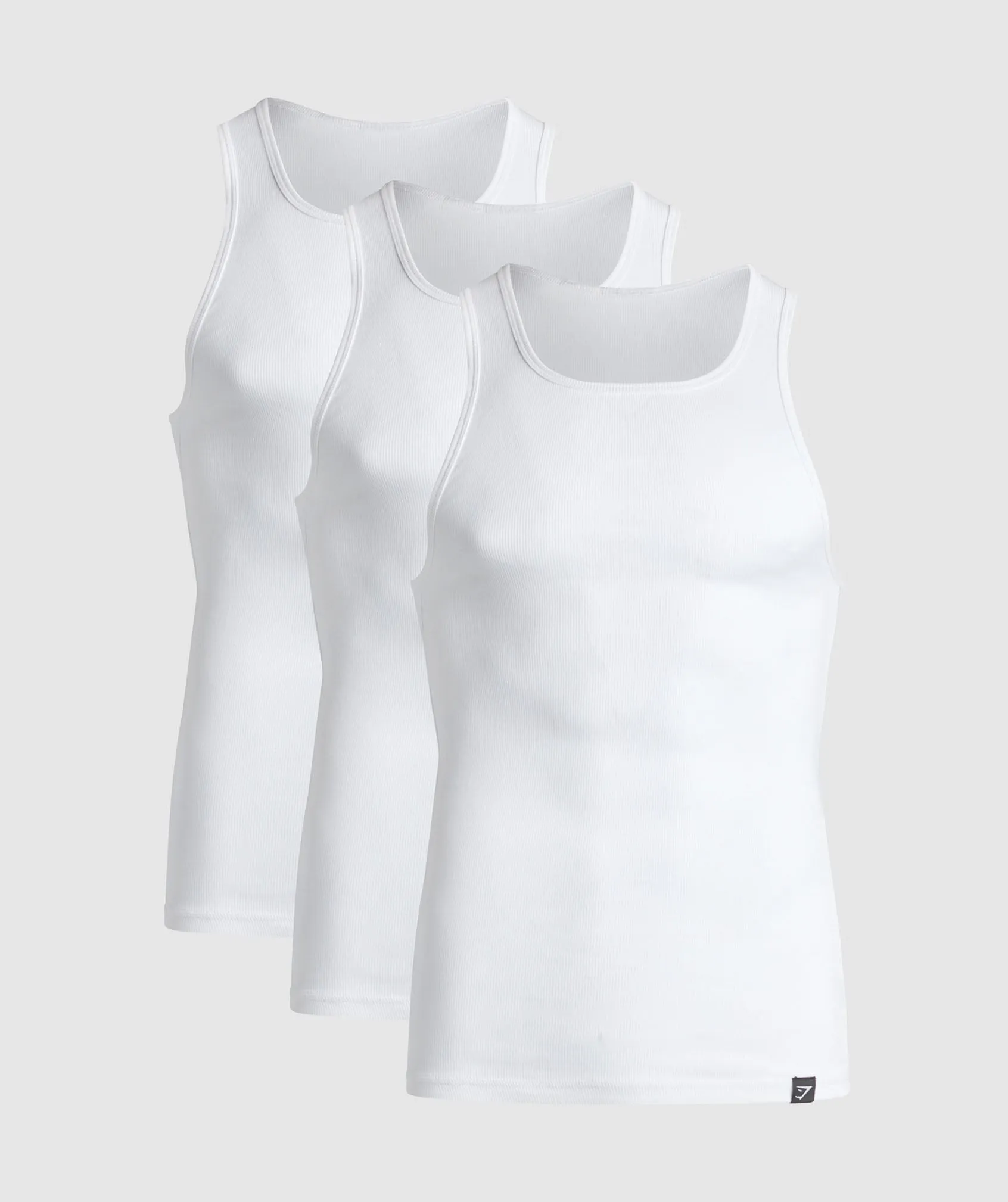 Gymshark Ribbed Tank 3 Pack - White sold by Gymshark