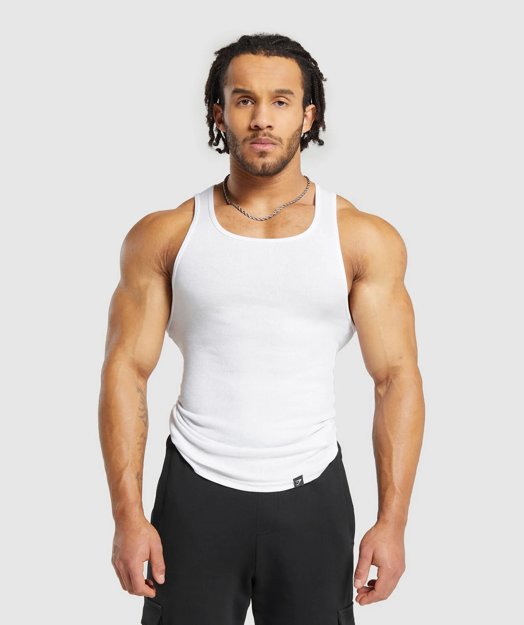 Gymshark Ribbed Tank 3 Pack - White sold by Gymshark product image thumbnail 2