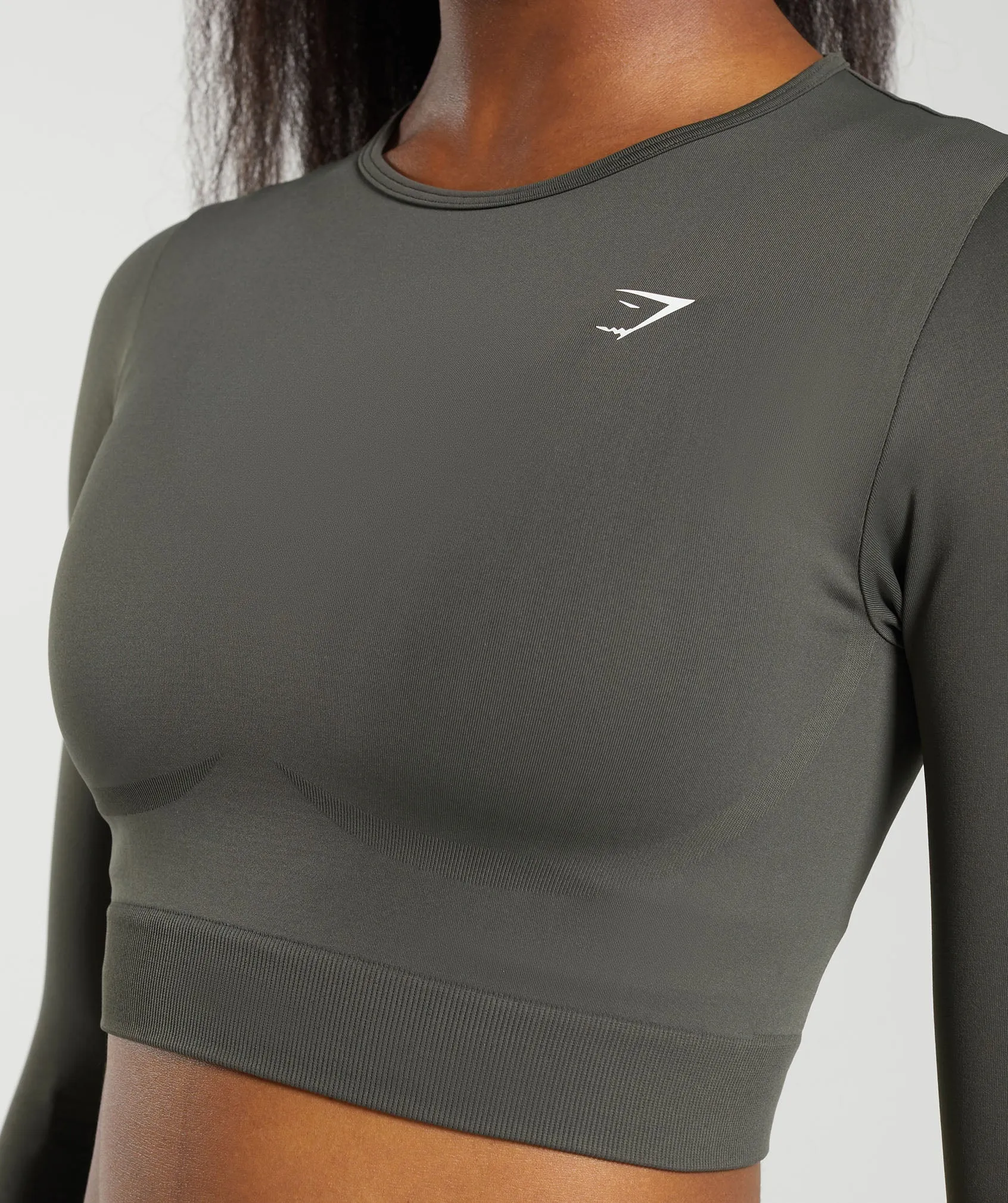 Gymshark Everyday Seamless Long Sleeve Crop Top - Strength Green sold by Gymshark product image thumbnail 5