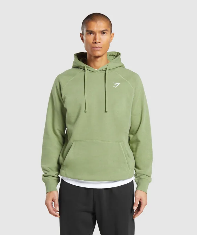 Gymshark Crest Hoodie - Natural Sage Green sold by Gymshark