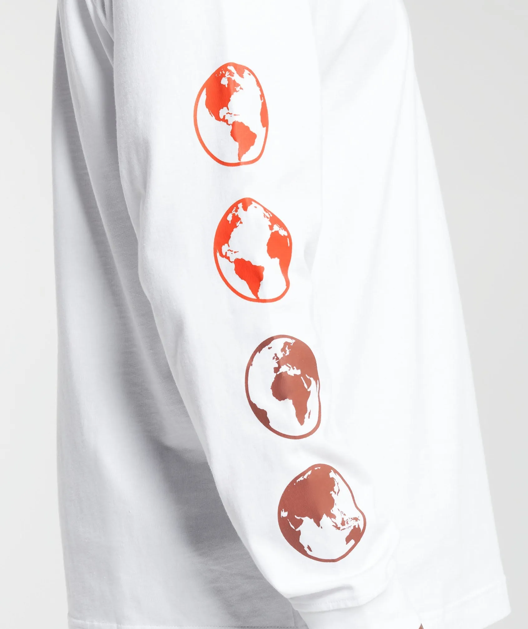 Gymshark Global Graphic Long Sleeve T-Shirt - White sold by Gymshark product image thumbnail 5