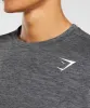 Gymshark Arrival Long Sleeve T-Shirt - Black/Silhouette Grey Marl sold by Gymshark