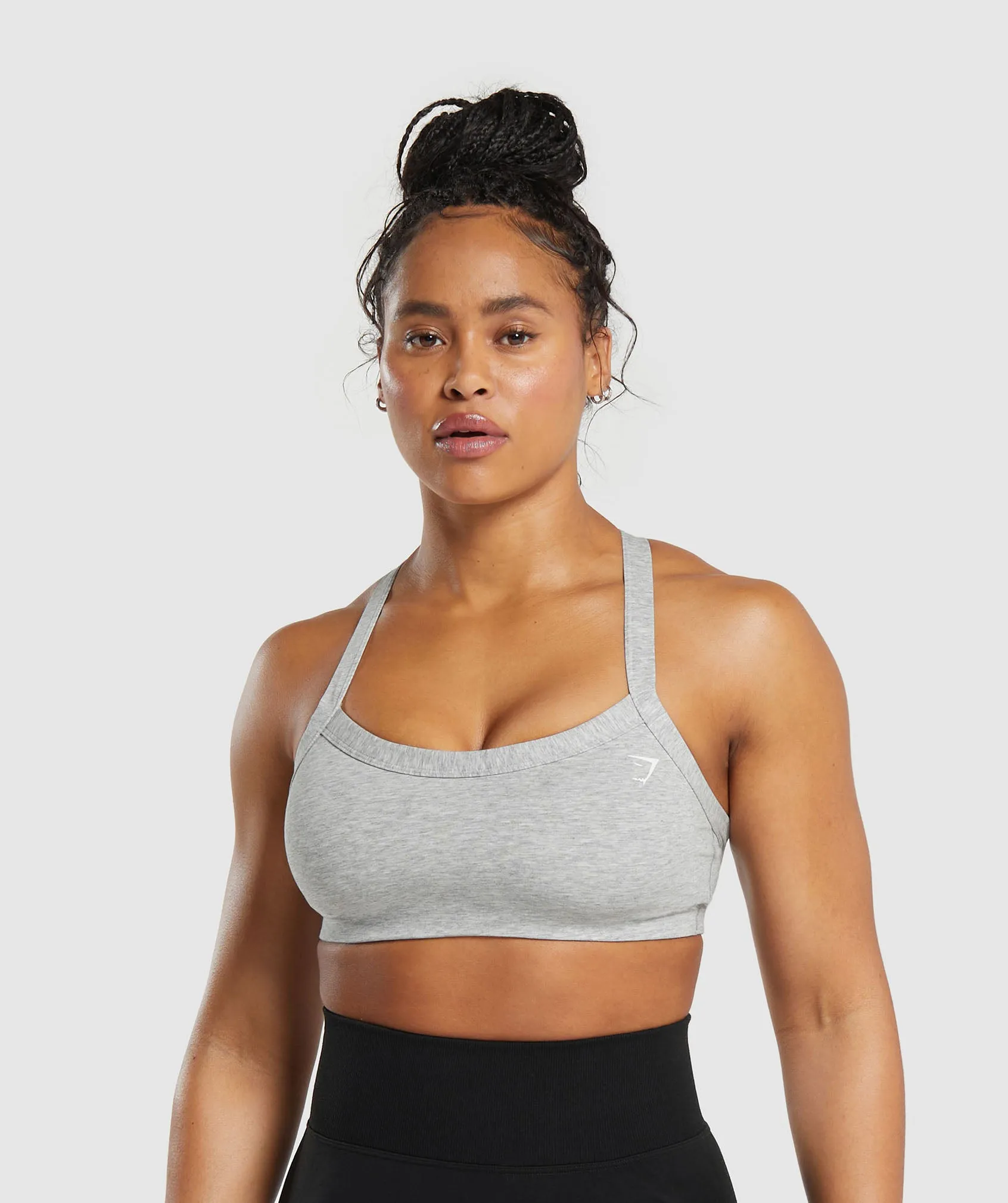 Gymshark Cotton Lifting Sports Bra - Light Grey Core Marl sold by Gymshark