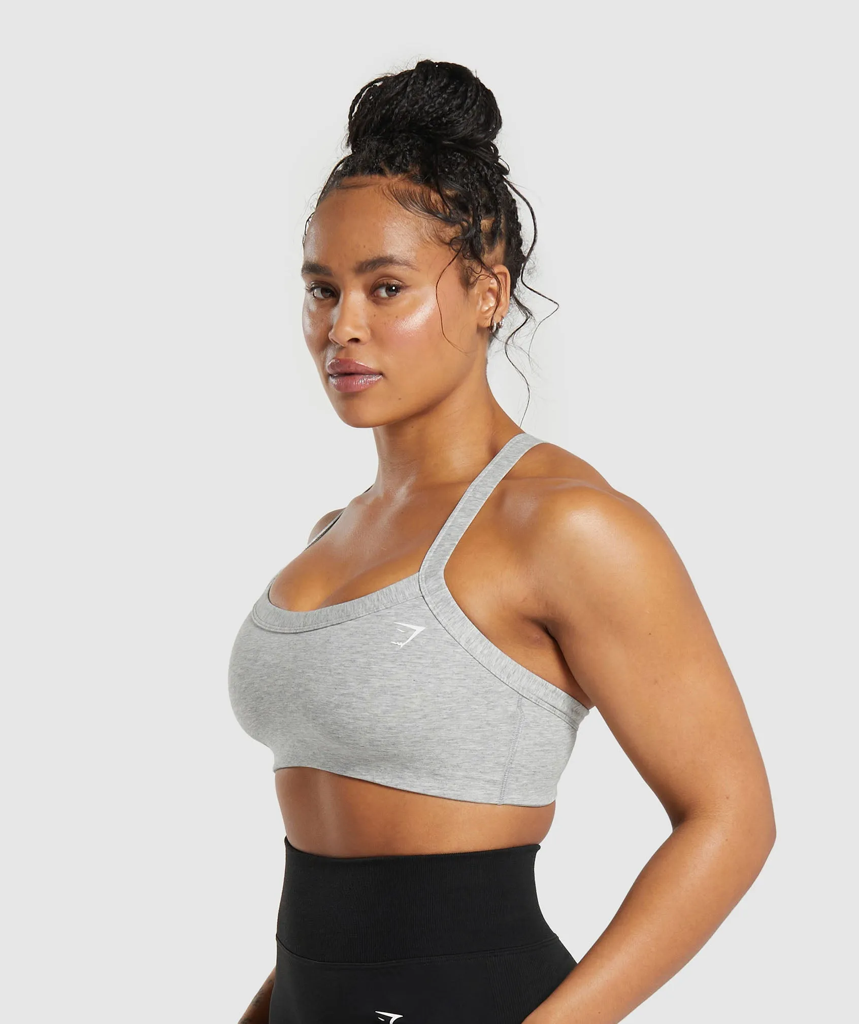 Gymshark Cotton Lifting Sports Bra - Light Grey Core Marl sold by Gymshark product image thumbnail 3