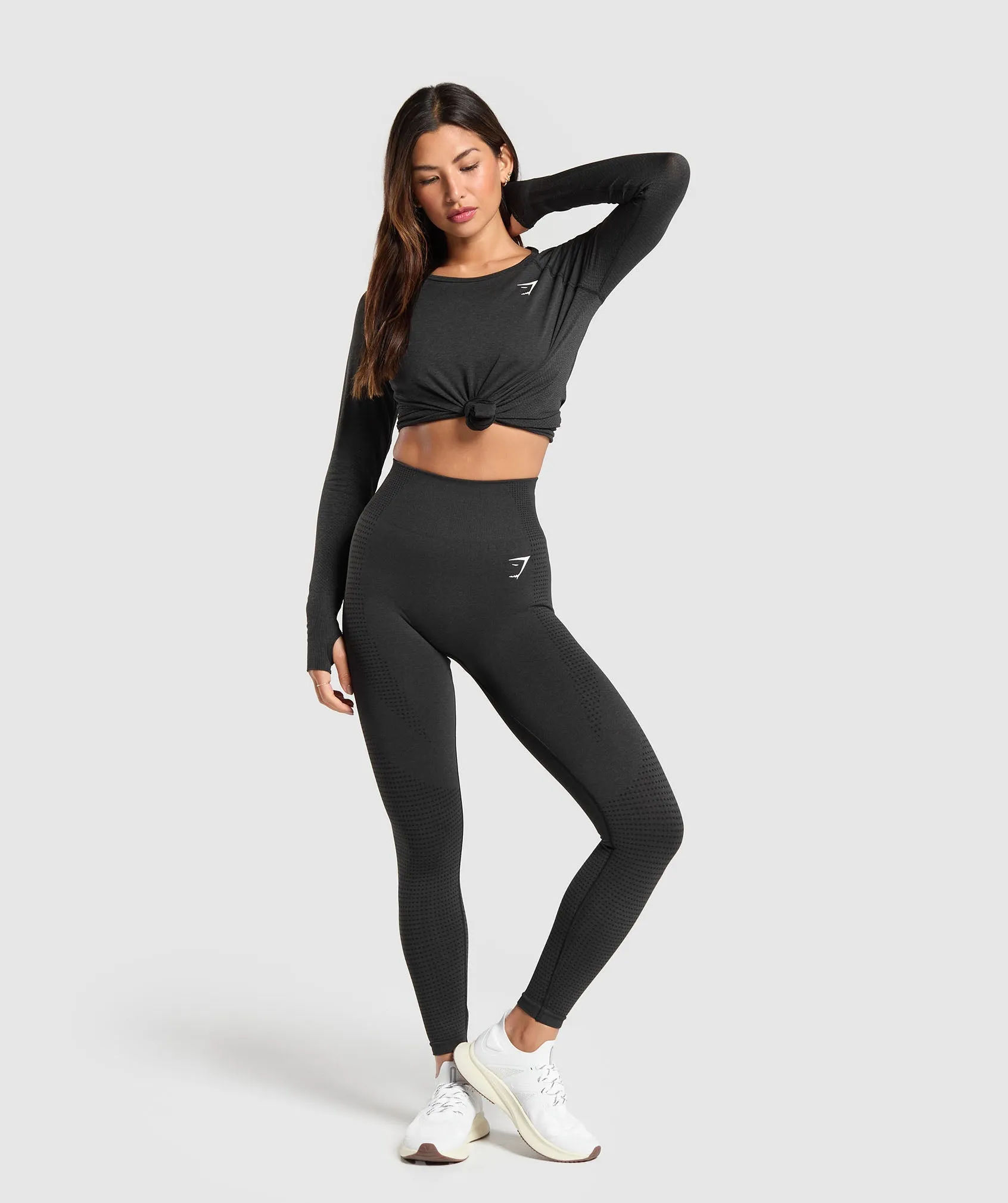 Gymshark Vital Light Long Sleeve Top - Black Marl sold by Gymshark product image thumbnail 4