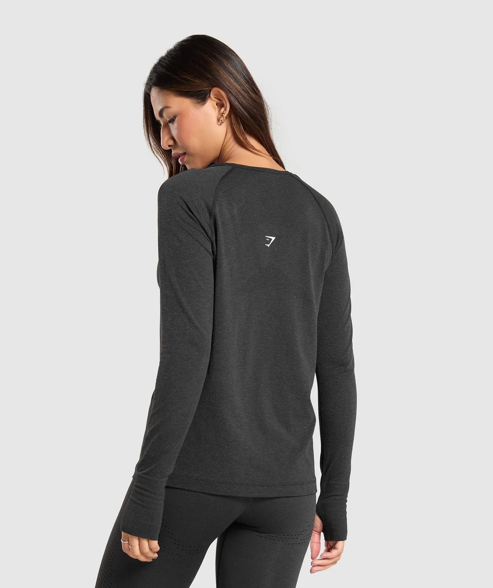 Gymshark Vital Light Long Sleeve Top - Black Marl sold by Gymshark product image thumbnail 2