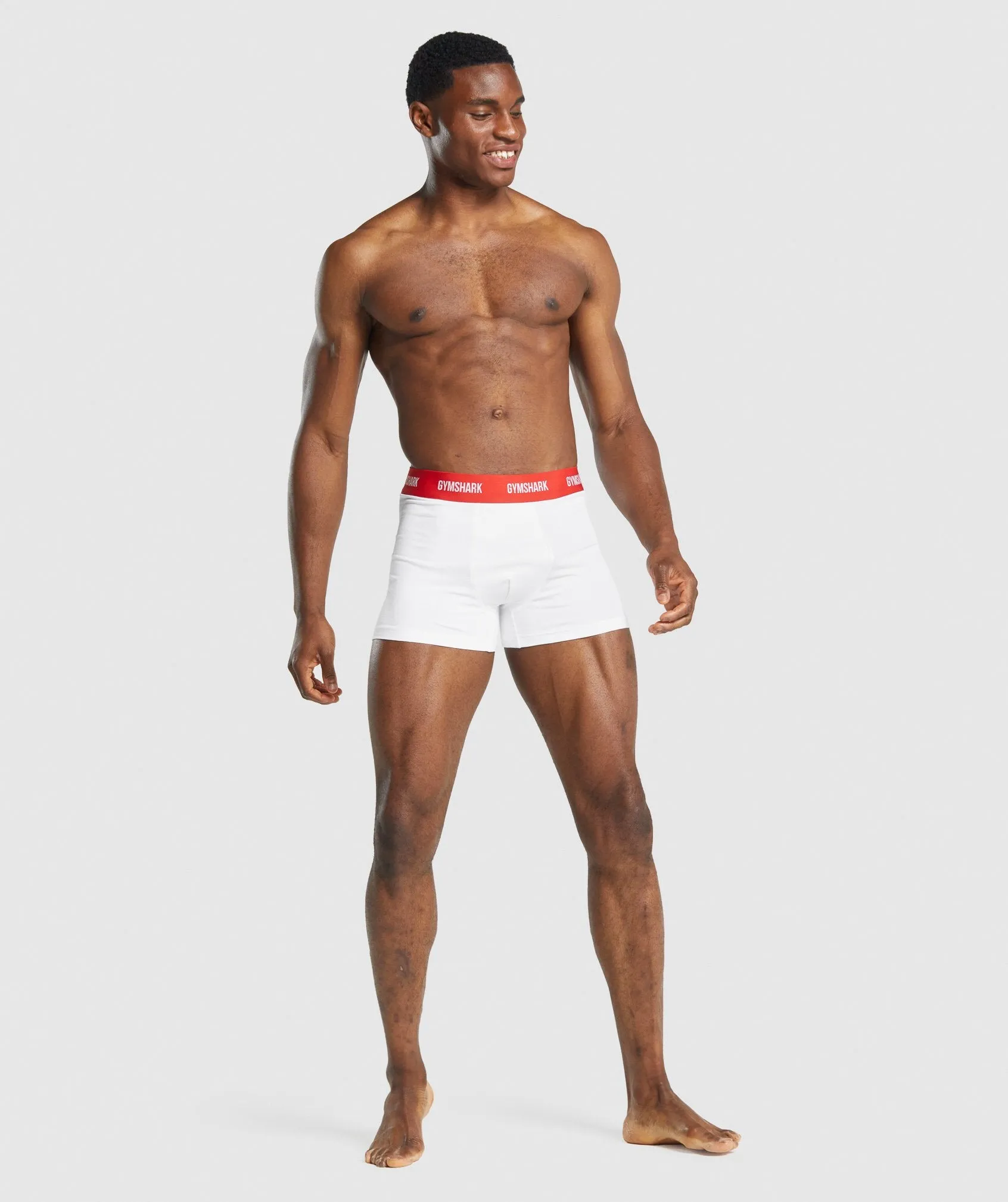 Gymshark Boxers 2pk - White/Red sold by Gymshark product image thumbnail 4