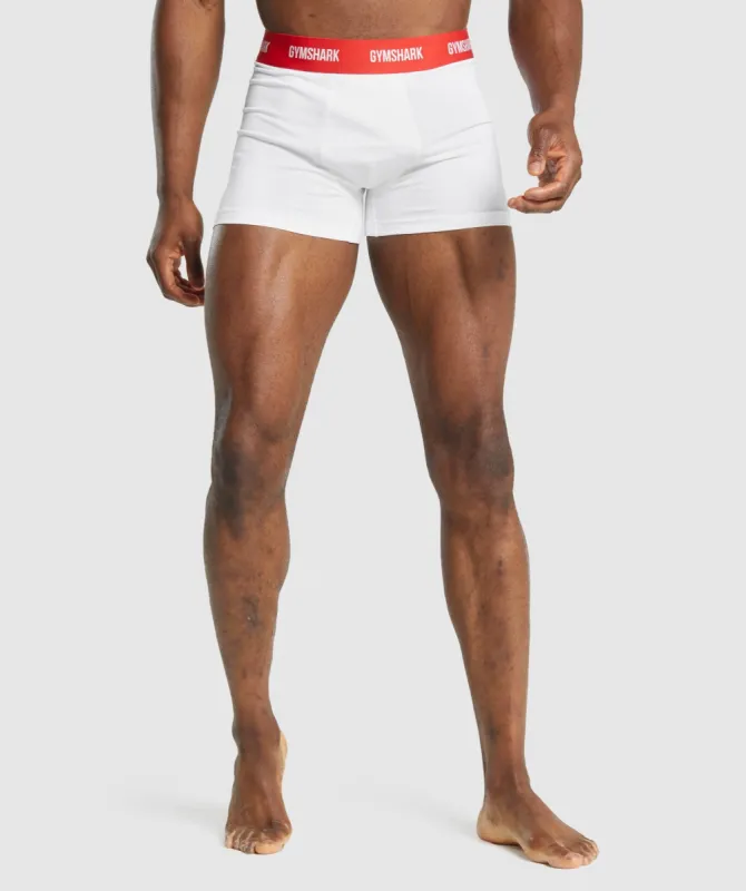 Gymshark Boxers 2pk - White/Red sold by Gymshark