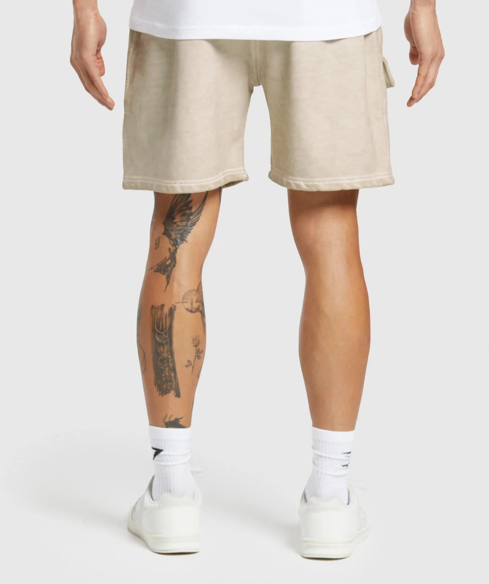 Gymshark Heavyweight Washed Cargo Shorts - Pebble Grey sold by Gymshark product image thumbnail 2