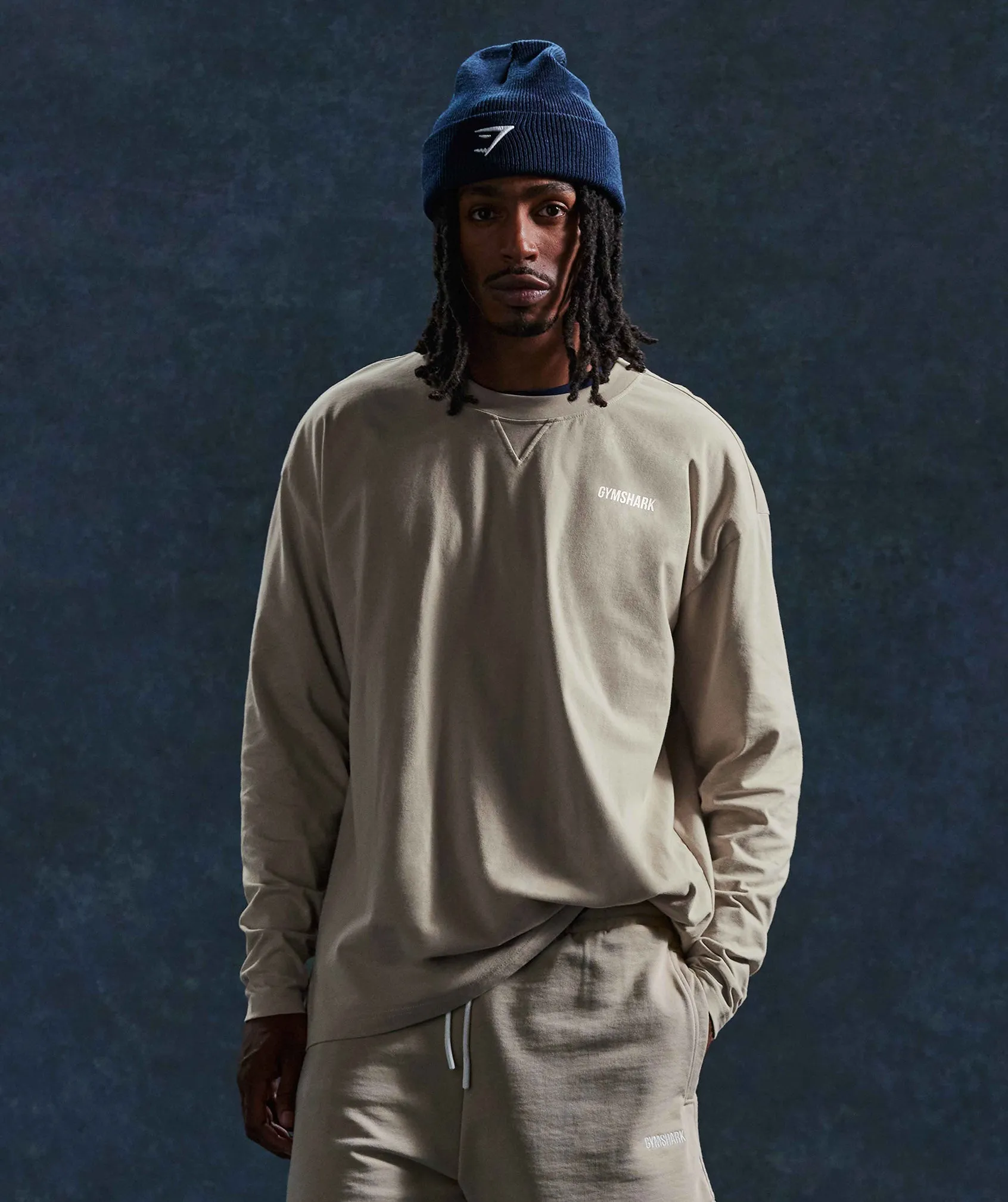 Gymshark Rest Day Sweats Long Sleeve T-Shirt - Pebble Grey sold by Gymshark