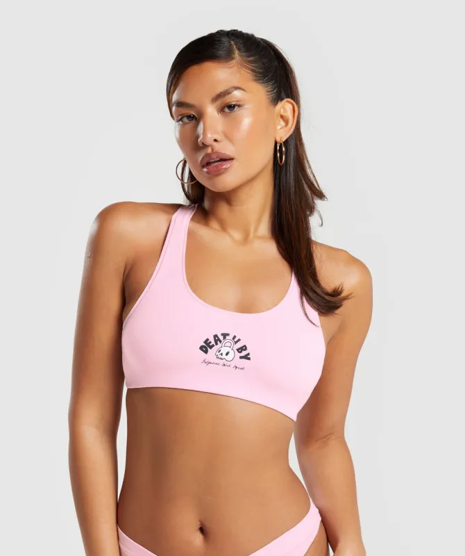 Gymshark Cotton Graphic Bralette - Dolly Pink made by Gymshark
