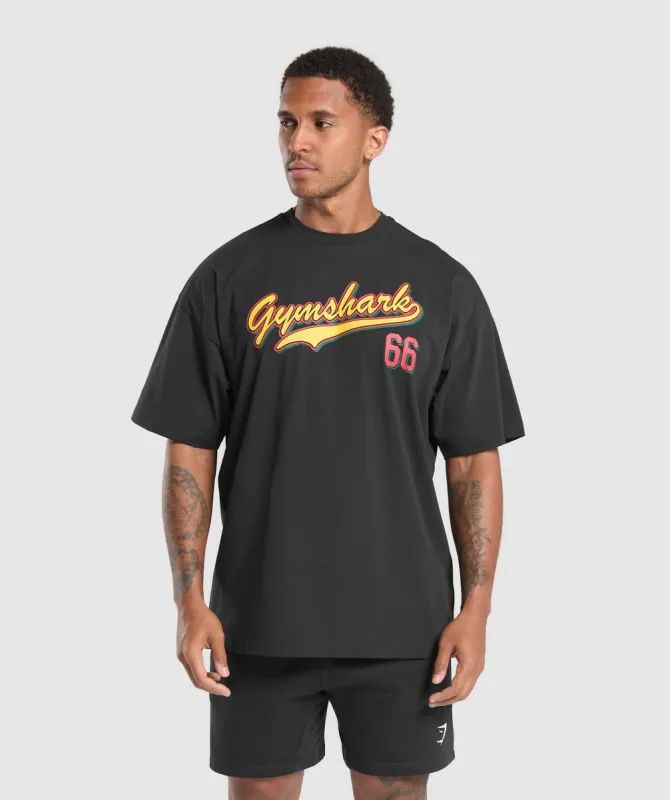 Gymshark Indiyah and Dami x Oversized Graphic T-Shirt - Black sold by Gymshark