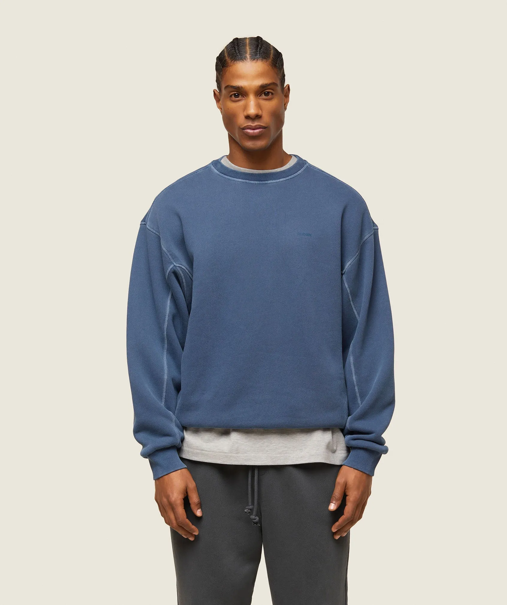 Gymshark everywear Relaxed Stitch Sweatshirt - Ash Blue sold by Gymshark