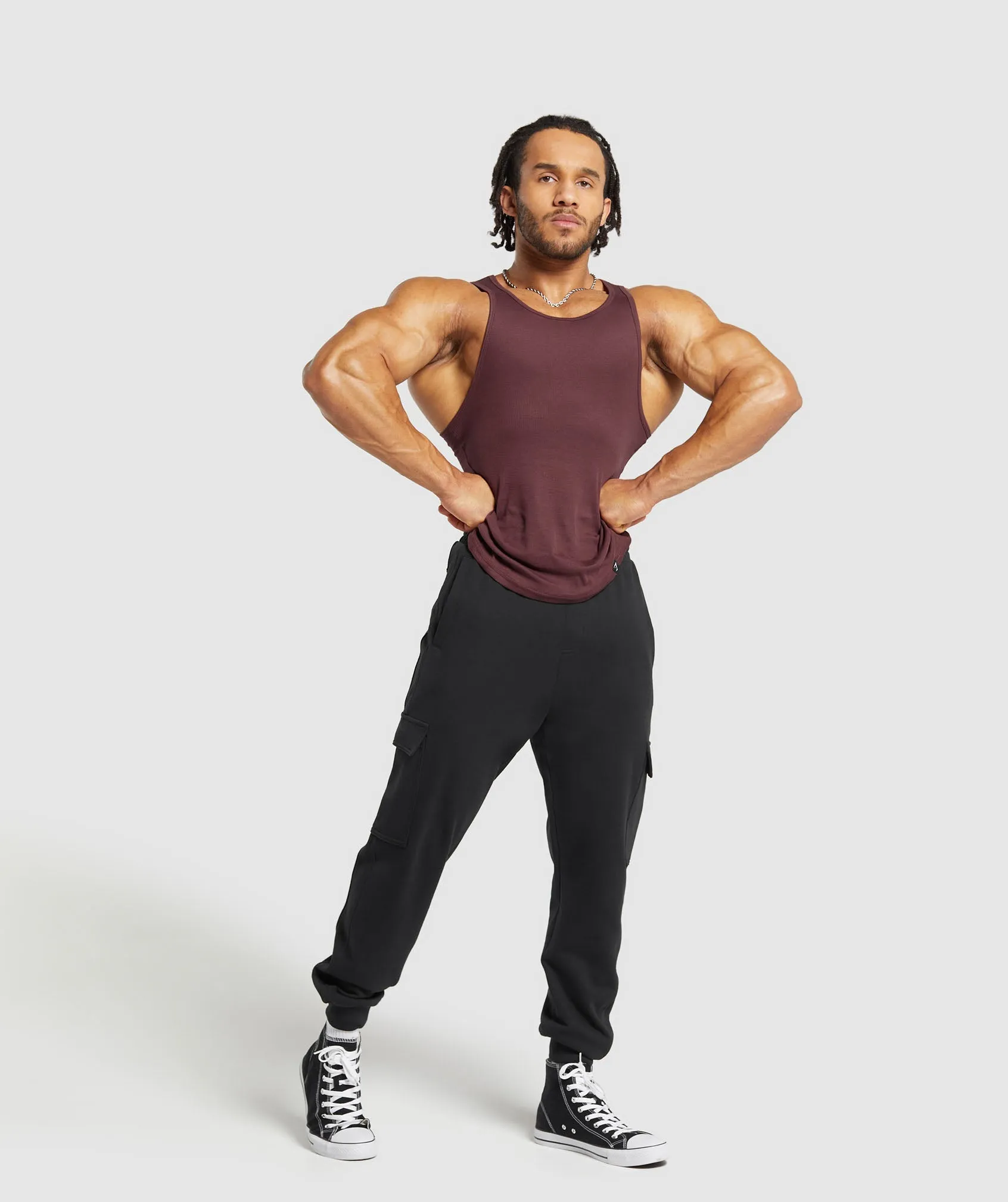 Gymshark Ribbed Tank 3 Pack - Core Olive/Slate Teal/Burgundy Brown sold by Gymshark product image thumbnail 4