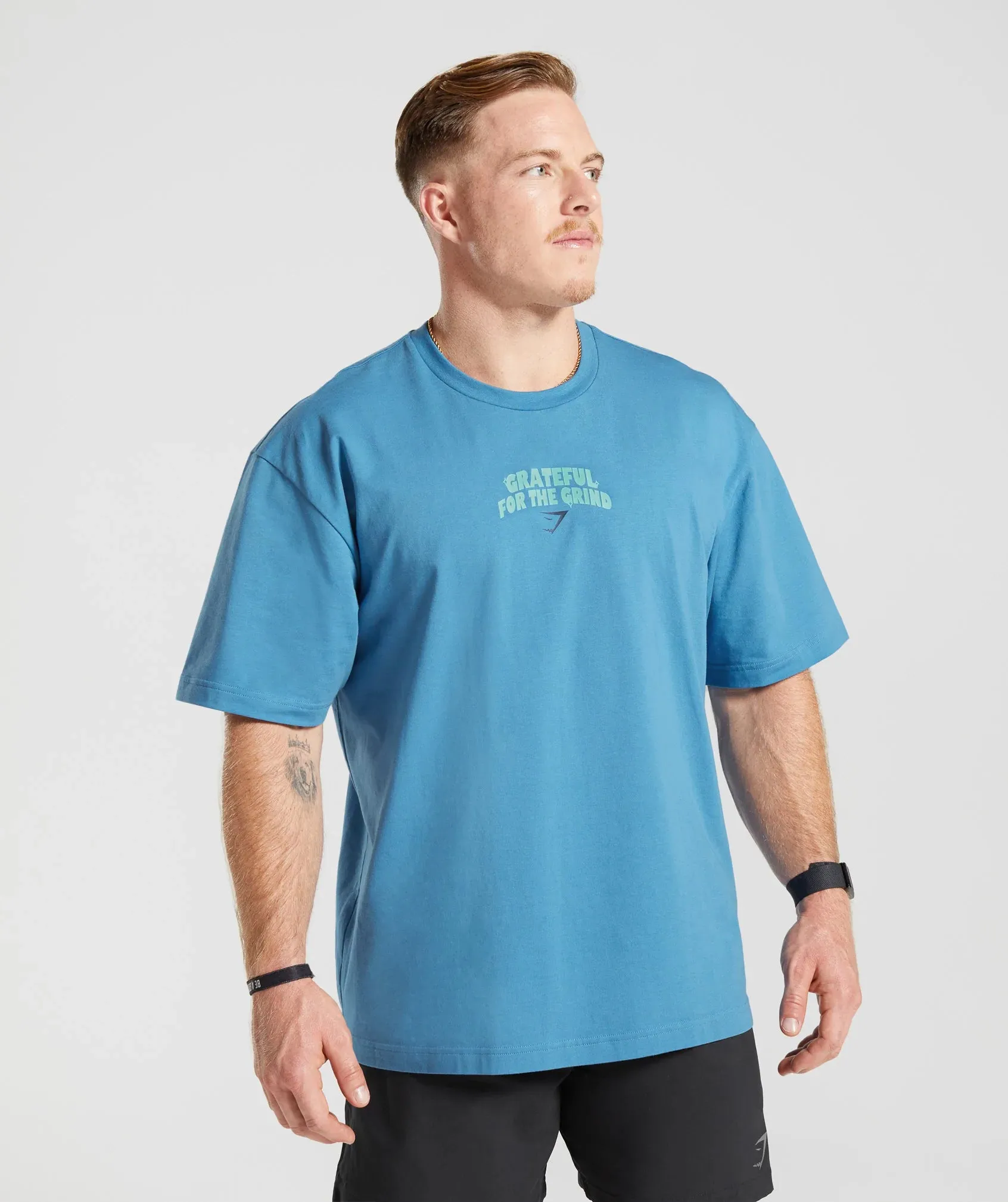 Gymshark Noah Ohlsen Oversized Sun T-Shirt - Coastal Blue sold by Gymshark product image thumbnail 2
