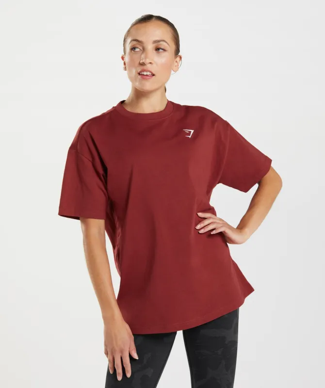 Gymshark Training Oversized T-shirt - Rosewood Red sold by Gymshark