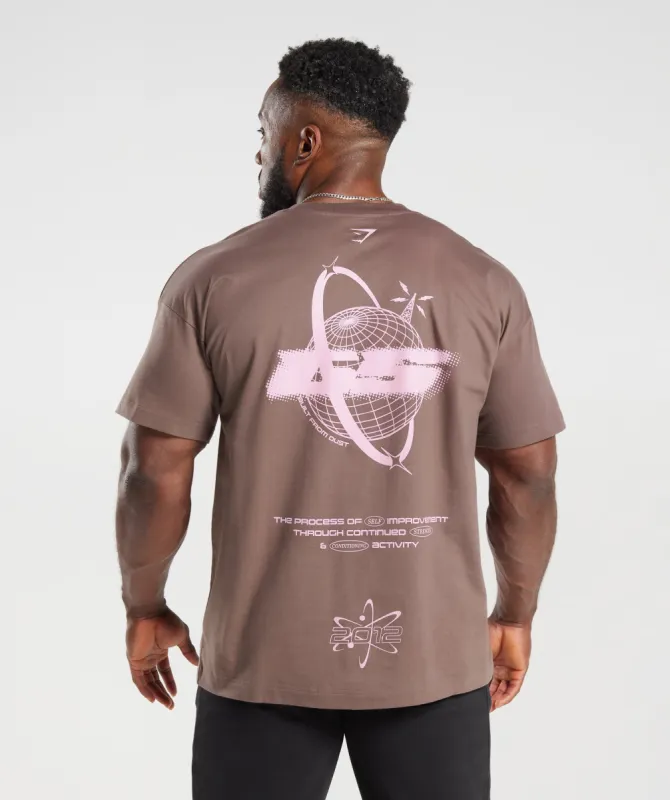 Gymshark Intergalactic Lifting Oversized T-Shirt - Walnut Mauve sold by Gymshark