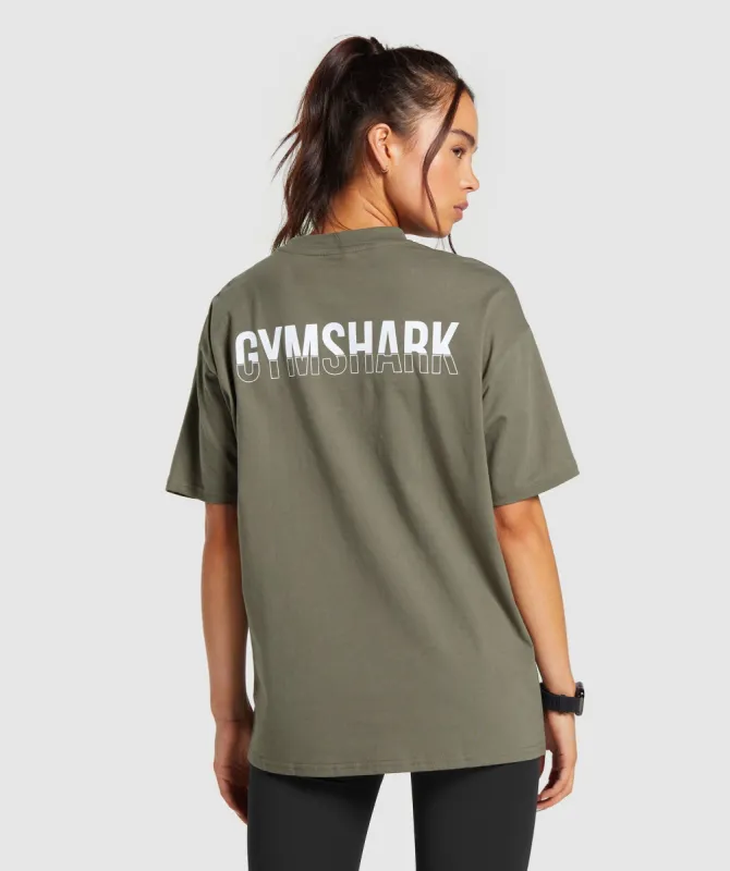 Gymshark Fraction Oversized T-Shirt - Camo Brown | Parallel