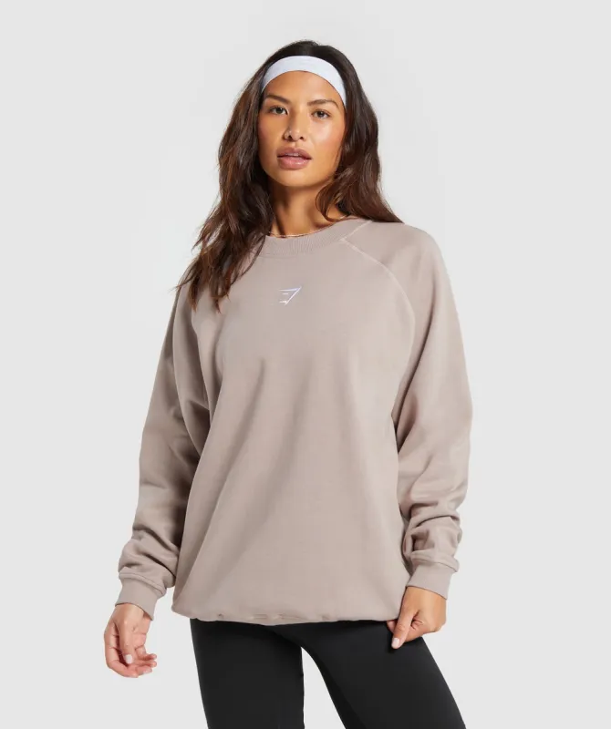 Gymshark Training Oversized Fleece Sweatshirt - Stone Pink sold by Gymshark