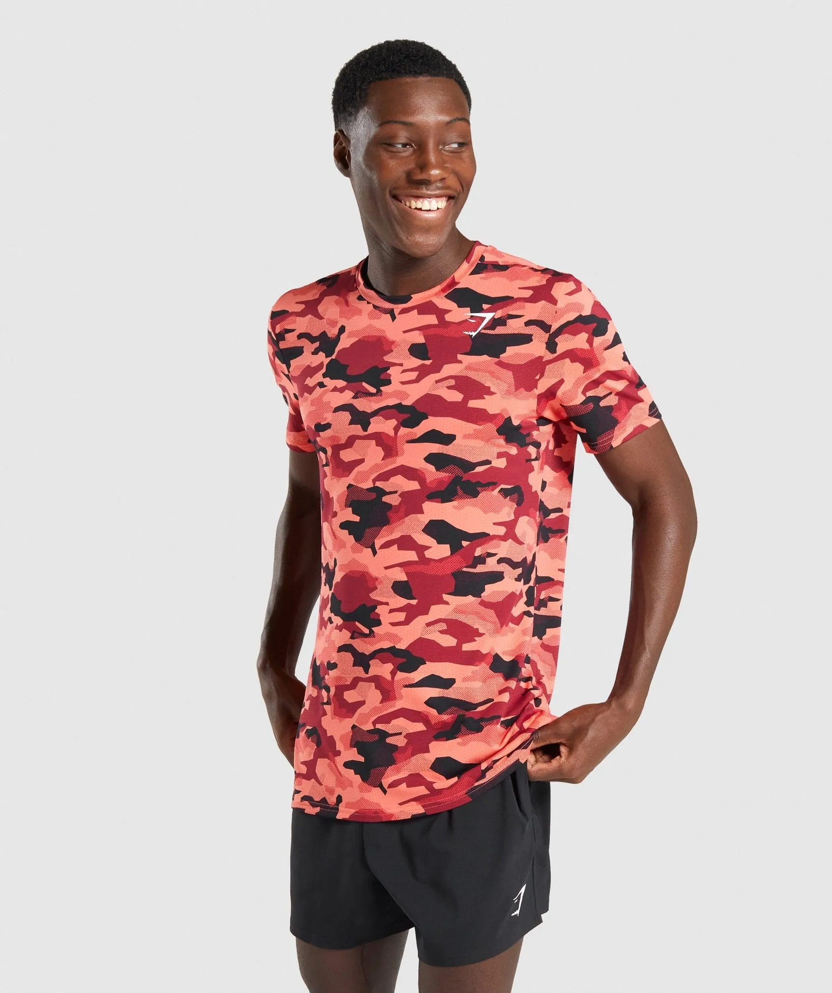 Gymshark Arrival T-Shirt - Red Camo sold by Gymshark