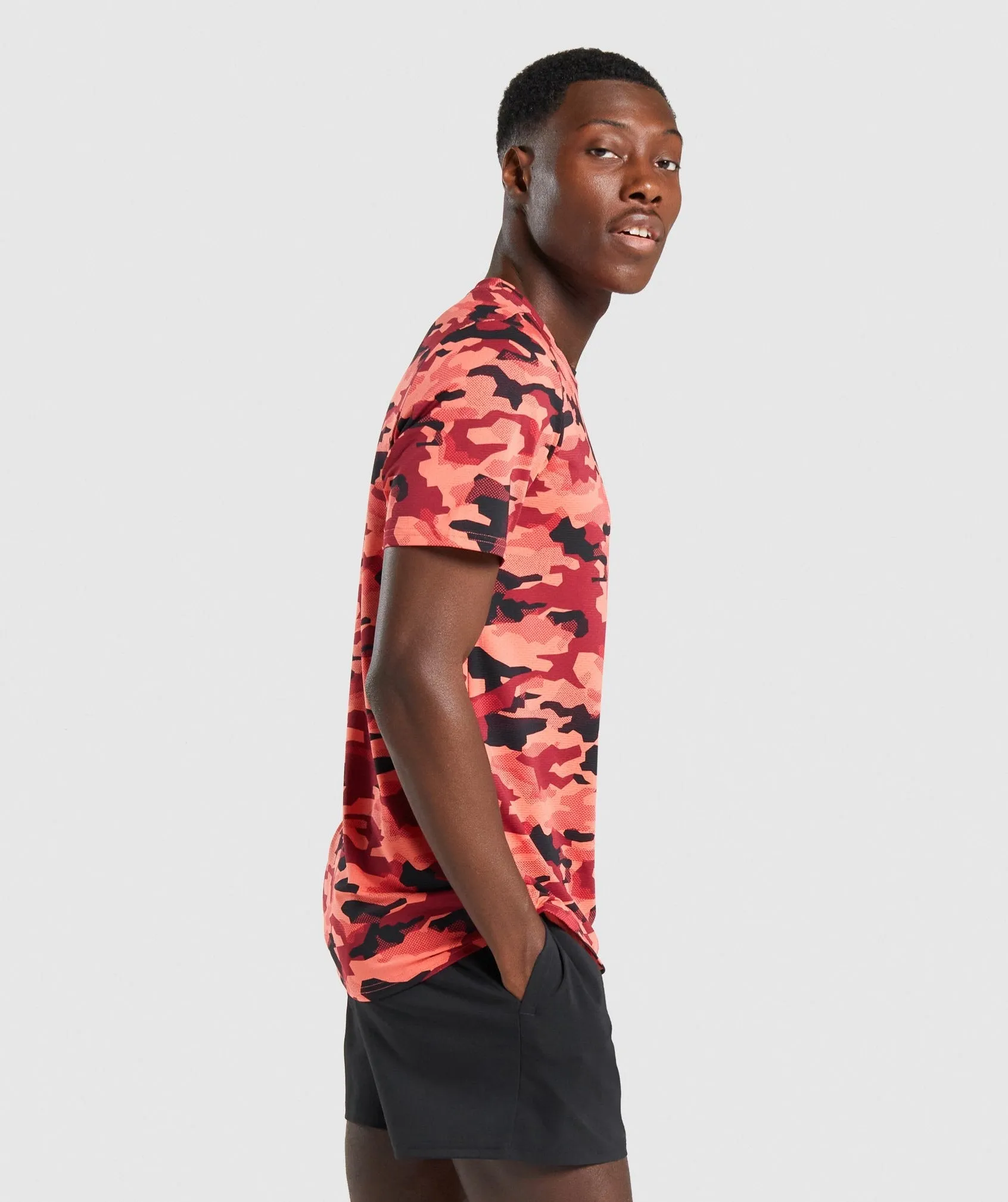 Gymshark Arrival T-Shirt - Red Camo sold by Gymshark product image thumbnail 3