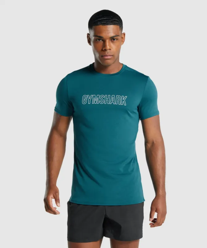 Gymshark Arrival Graphic T-Shirt - Teal sold by Gymshark