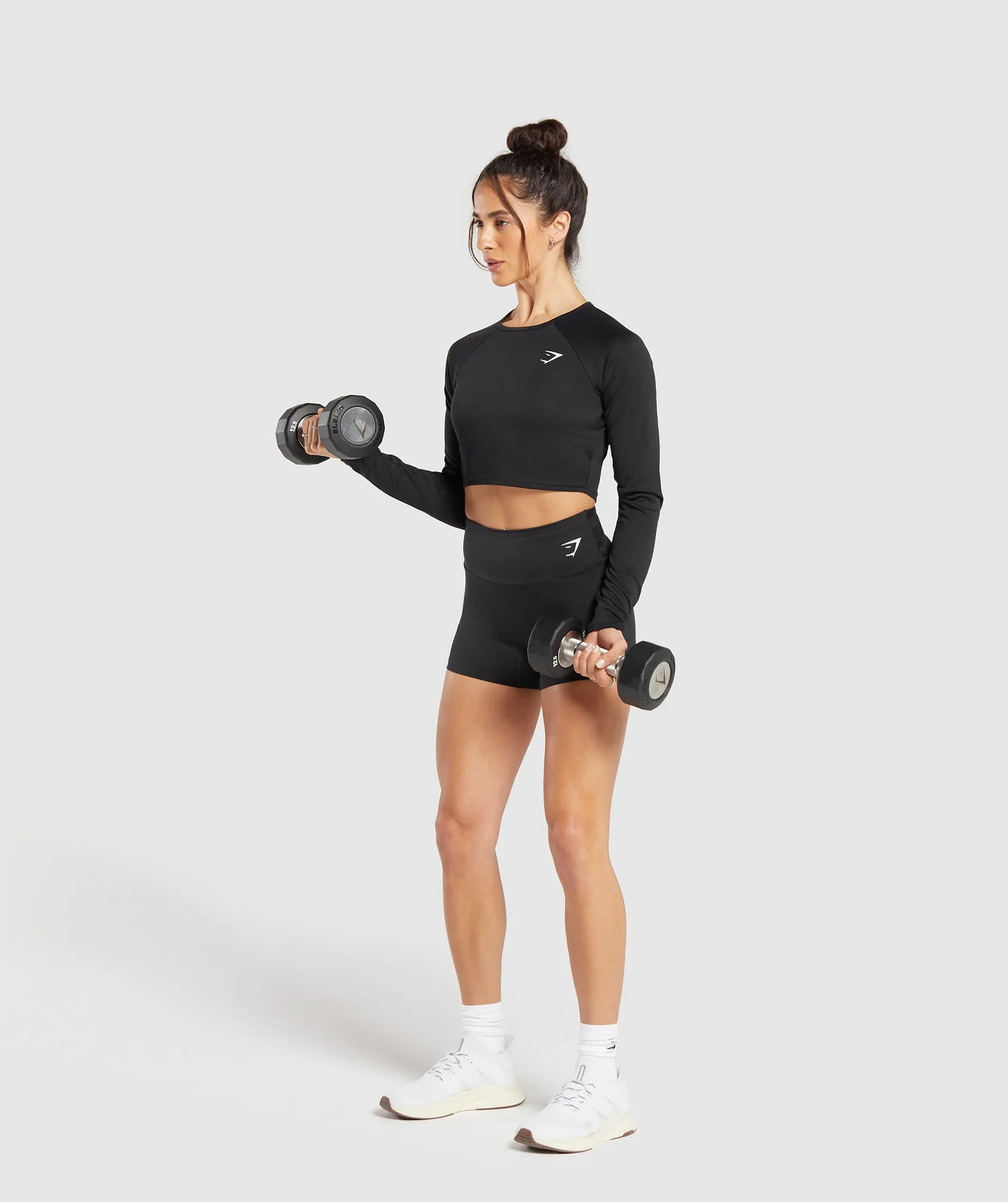 Gymshark Training Long Sleeve Crop Top - Black sold by Gymshark product image thumbnail 4