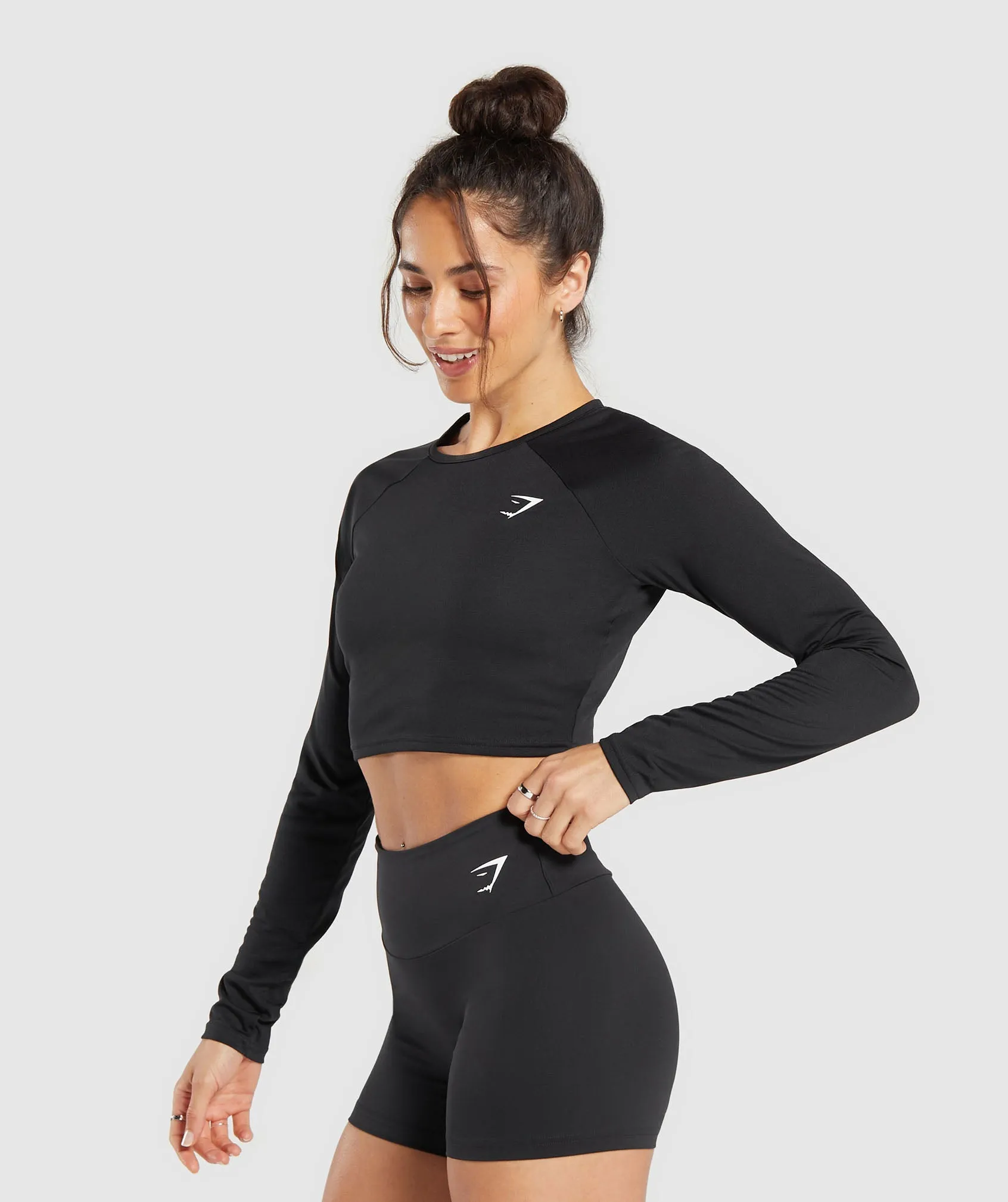 Gymshark Training Long Sleeve Crop Top - Black sold by Gymshark product image thumbnail 2