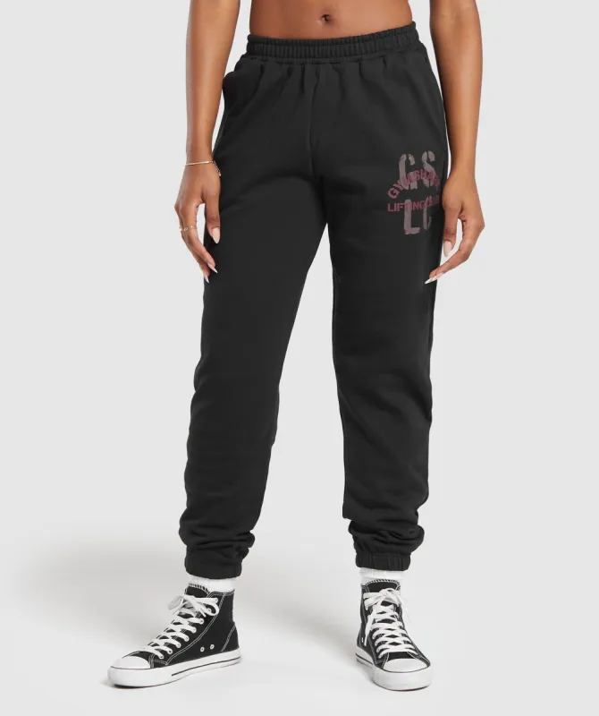 Gymshark Built Graphic Joggers - Black sold by Gymshark