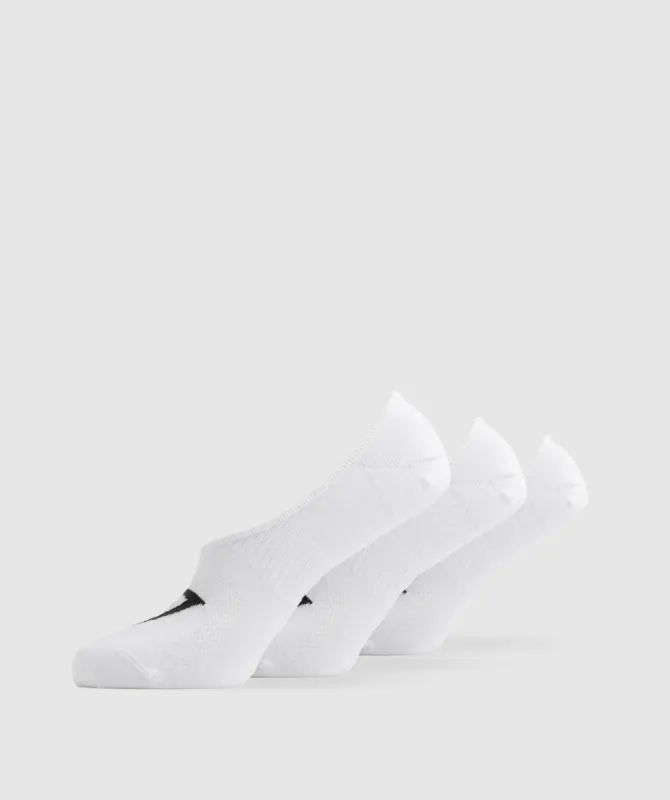 Gymshark No Show Socks 3pk - White sold by Gymshark