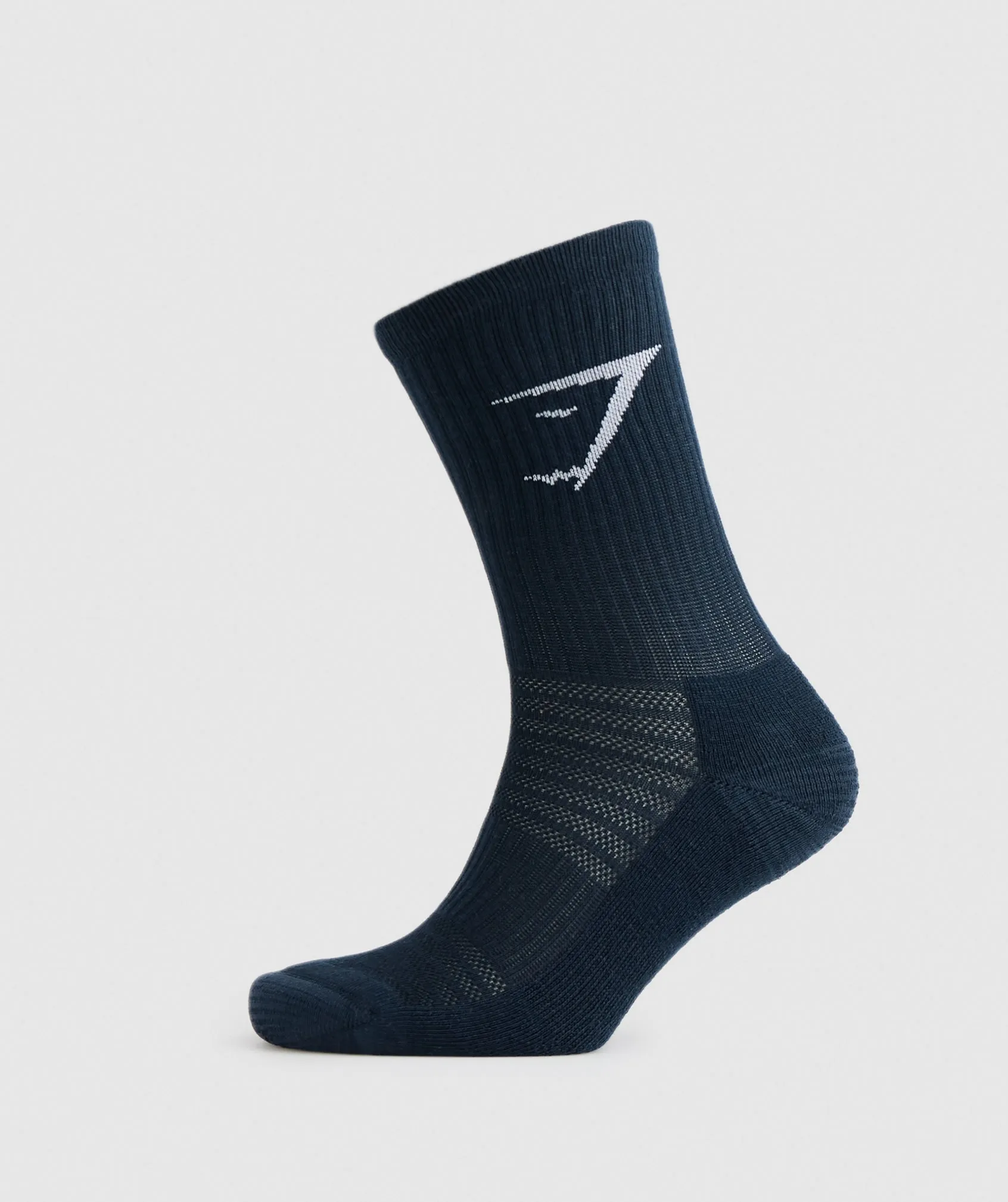 Gymshark Crew Socks 3pk - Navy/Athletic Blue/Light Grey Marl sold by Gymshark product image thumbnail 4