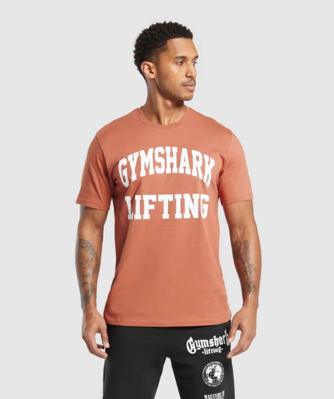 Gymshark Lifting Club T-Shirt - Terracotta Orange sold by Gymshark