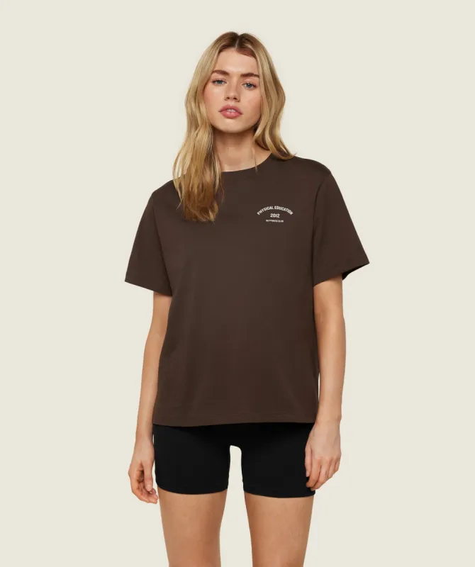 Gymshark Phys Ed Graphic T-Shirt - Archive Brown sold by Gymshark