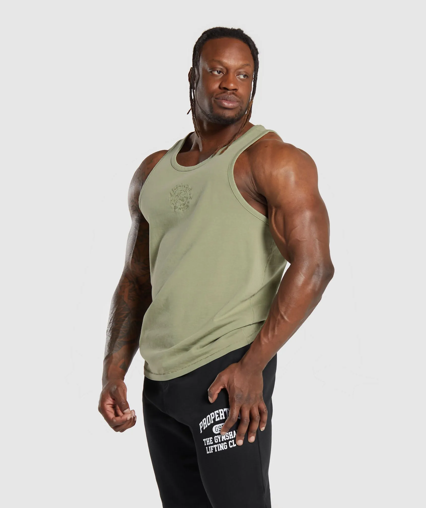 Gymshark Premium Legacy Tank - Natural Sage Green sold by Gymshark product image thumbnail 3