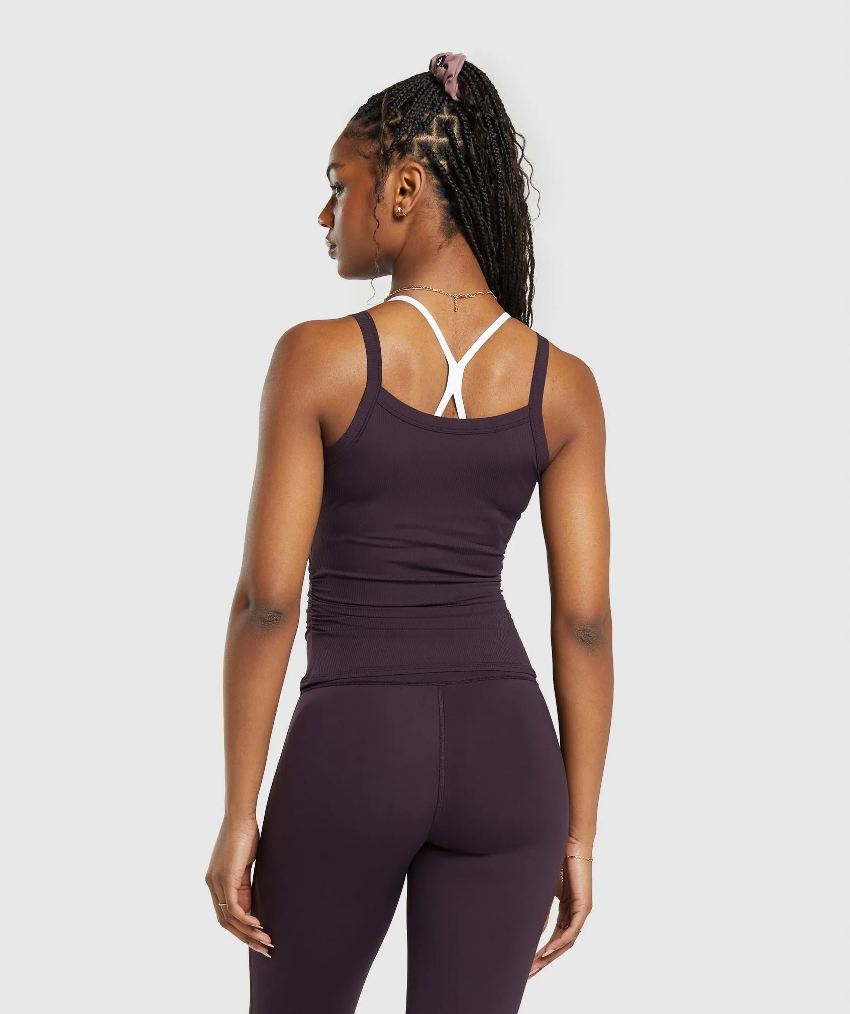 Gymshark Elevate Ruched Tank - Plum Brown sold by Gymshark product image thumbnail 2