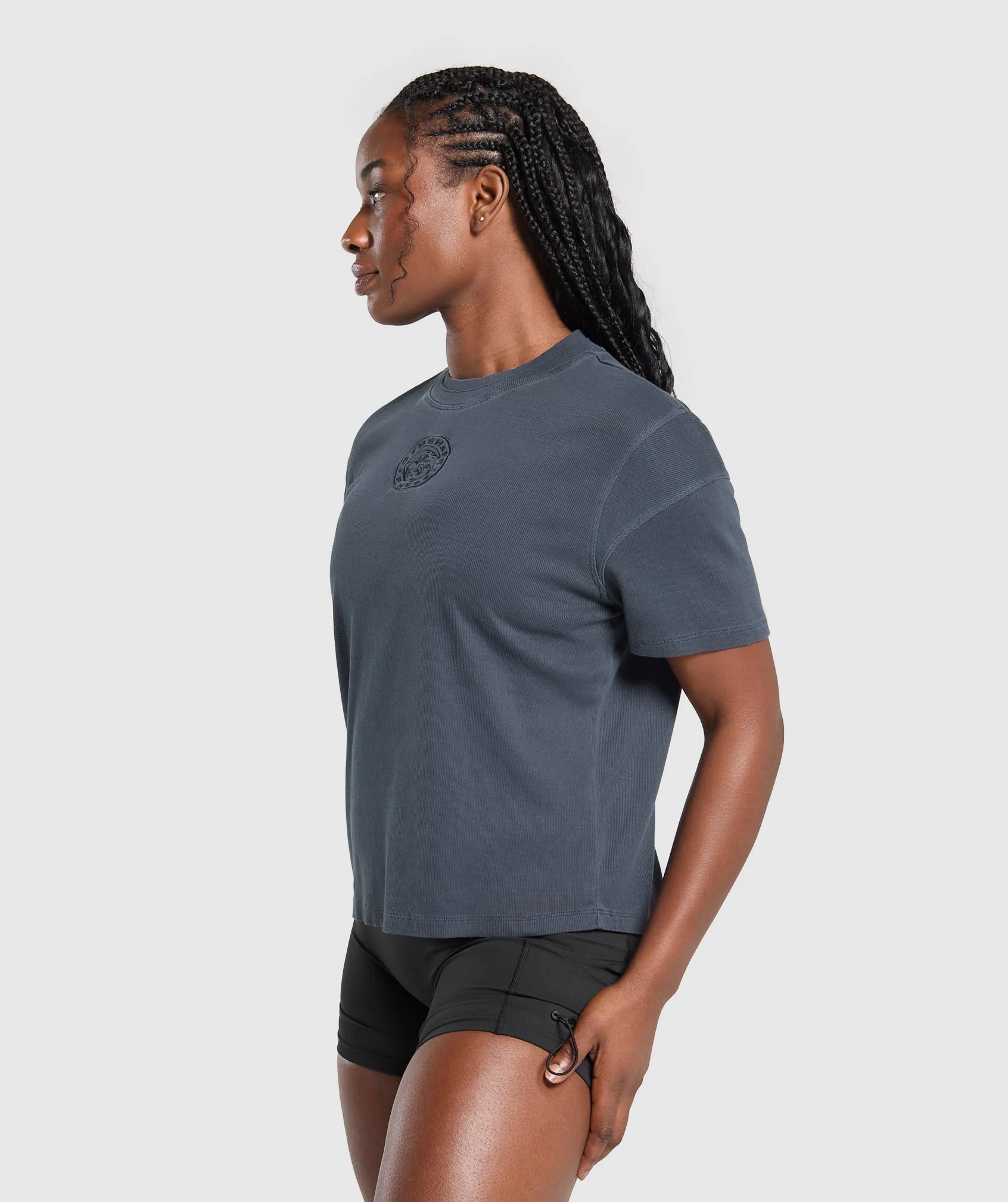 Gymshark Premium Legacy Washed Oversized T-Shirt - Heavy Blue sold by Gymshark product image thumbnail 3