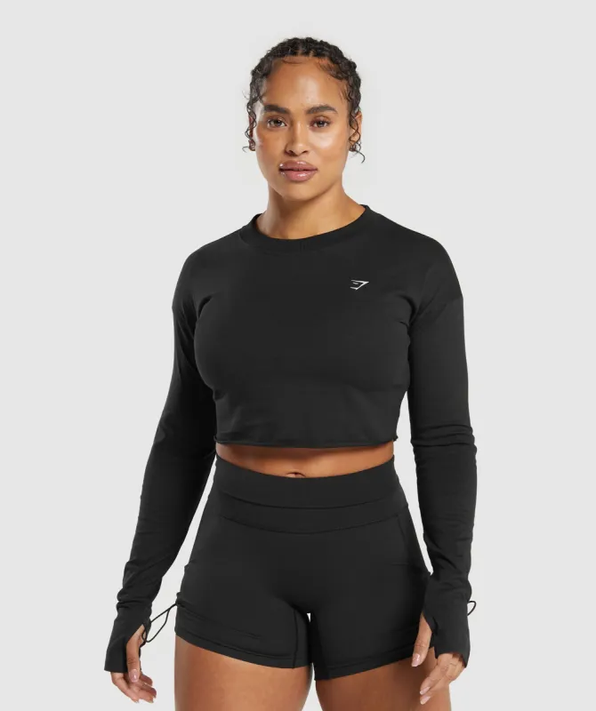 Gymshark Lifting Long Sleeve Crop Top - Black sold by Gymshark