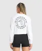 Gymshark Legacy Oversized Long Sleeve Top - White sold by Gymshark