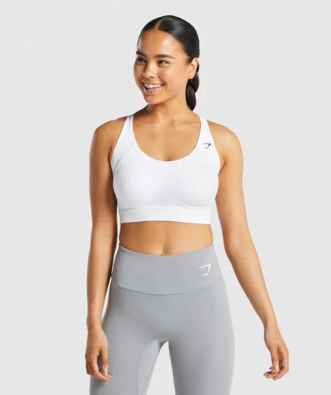 Gymshark Racer Back Sports Bra - White sold by Gymshark
