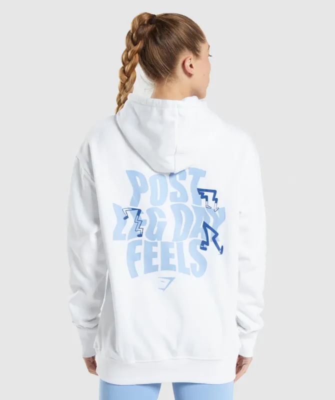 Gymshark Leg Day Oversized Hoodie - White sold by Gymshark