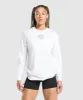Gymshark Legacy Oversized Long Sleeve Top - White sold by Gymshark