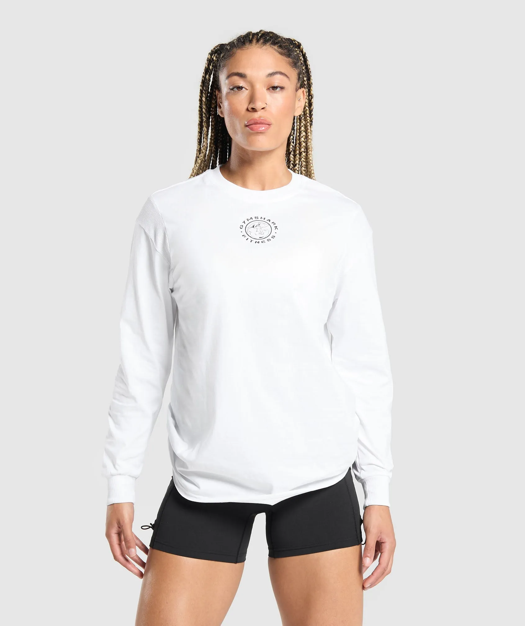 Gymshark Legacy Oversized Long Sleeve Top - White sold by Gymshark product image thumbnail 2
