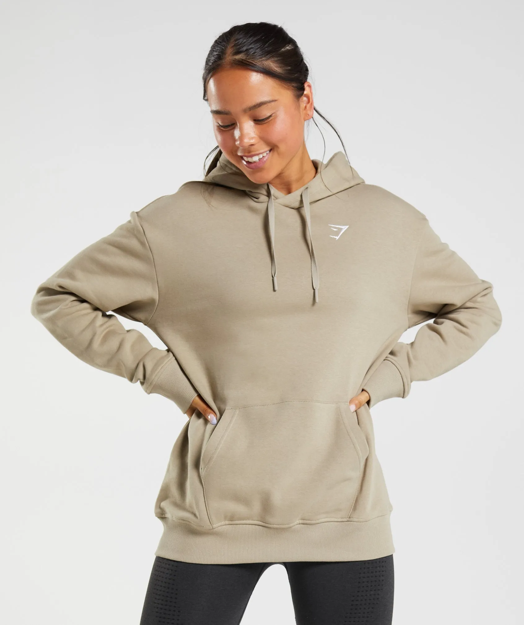 Gymshark Training Oversized Hoodie - Cement Brown sold by Gymshark