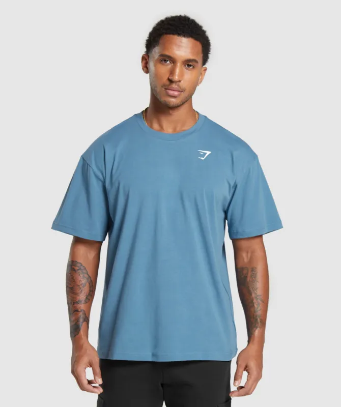 Gymshark Essential Oversized T-Shirt - Faded Blue sold by Gymshark