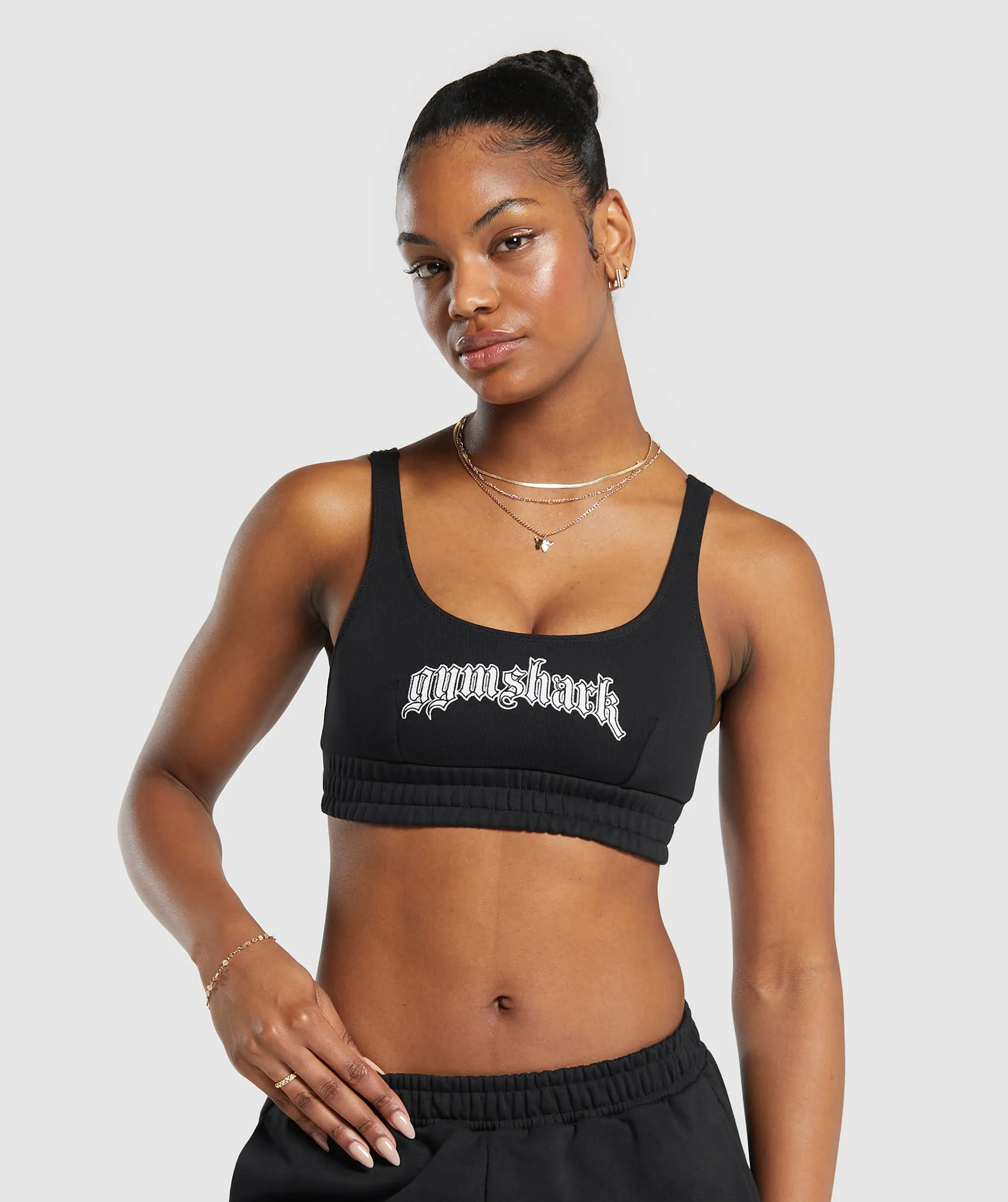 Gymshark Heavy Flex Sweatshirt Bralette - Black sold by Gymshark