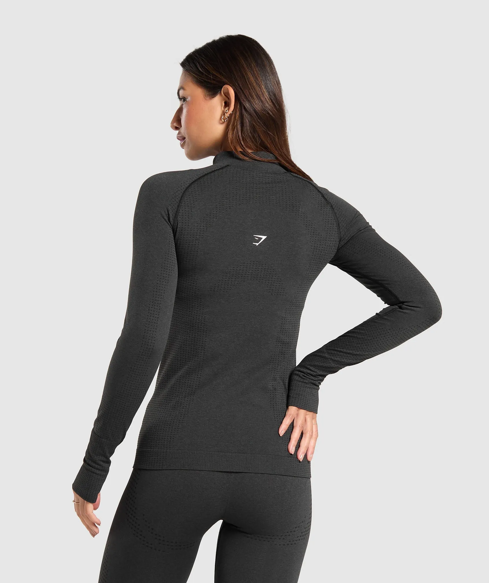 Gymshark Vital Seamless 2.0 1/2 Zip Pullover - Black Marl sold by Gymshark product image thumbnail 2