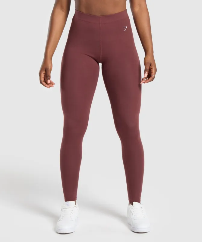 Gymshark Cotton Leggings - Burgundy Brown sold by Gymshark