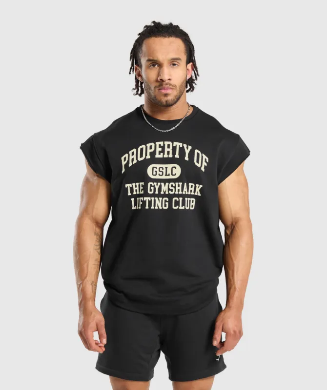 Gymshark Graphic Cut Off Tank- Black sold by Gymshark